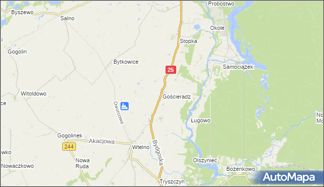 mapa Gościeradz, Gościeradz na mapie Targeo