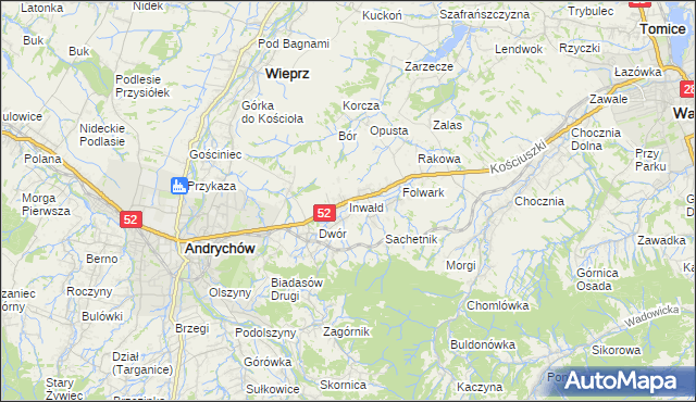 mapa Inwałd, Inwałd na mapie Targeo