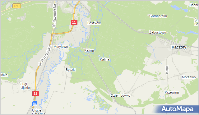 mapa Kalina gmina Kaczory, Kalina gmina Kaczory na mapie Targeo