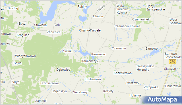 mapa Kamieniec gmina Topólka, Kamieniec gmina Topólka na mapie Targeo