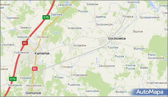 mapa Kolonia Gorzędów, Kolonia Gorzędów na mapie Targeo