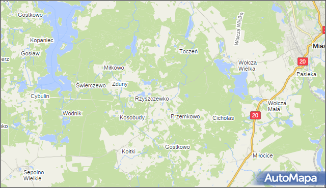 mapa Krzeszewo, Krzeszewo na mapie Targeo