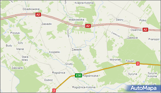 mapa Krzymowskie, Krzymowskie na mapie Targeo