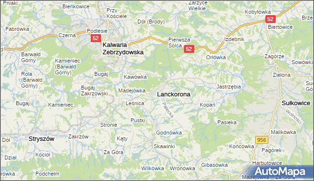 mapa Lanckorona, Lanckorona na mapie Targeo