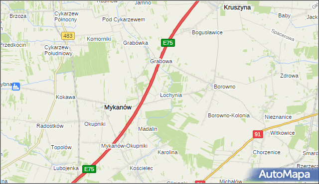 mapa Łochynia, Łochynia na mapie Targeo