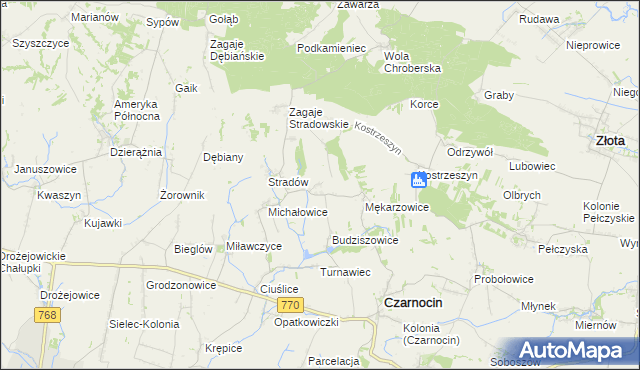 mapa Malżyce, Malżyce na mapie Targeo