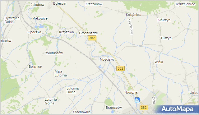 mapa Mościsko gmina Dzierżoniów, Mościsko gmina Dzierżoniów na mapie Targeo