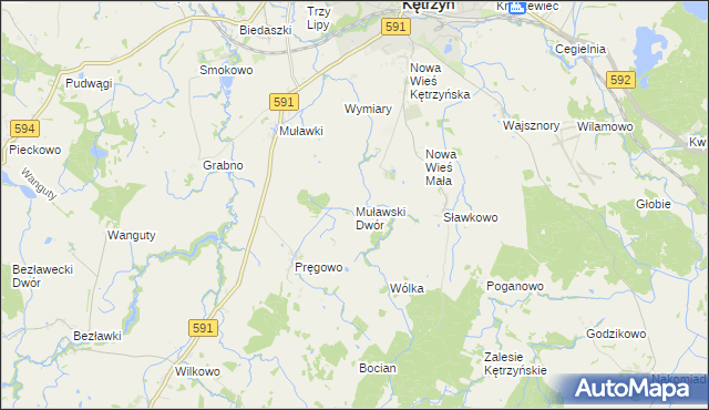 mapa Muławski Dwór, Muławski Dwór na mapie Targeo