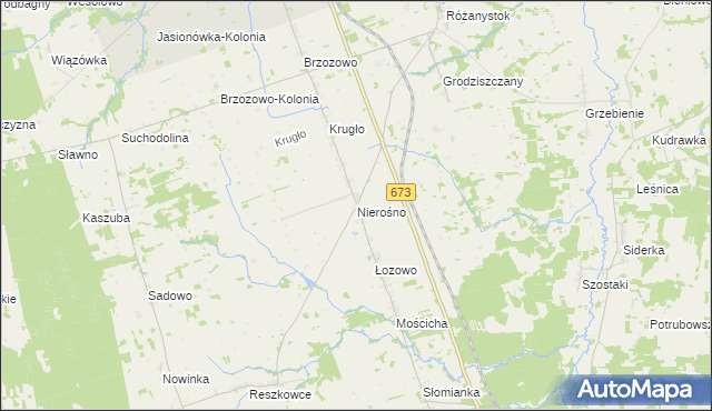 mapa Nierośno, Nierośno na mapie Targeo