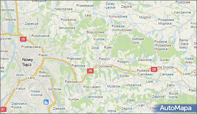 mapa Paszyn, Paszyn na mapie Targeo
