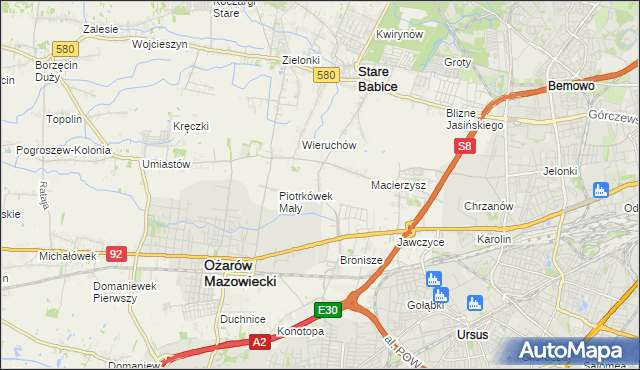 mapa Piotrkówek Duży, Piotrkówek Duży na mapie Targeo