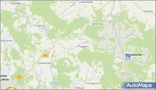 mapa Podgórki gmina Świerzawa, Podgórki gmina Świerzawa na mapie Targeo
