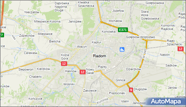 mapa Radomia, Radom na mapie Targeo