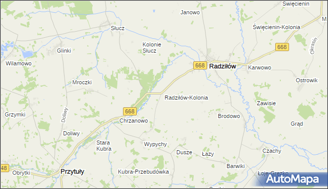 mapa Radziłów-Kolonia, Radziłów-Kolonia na mapie Targeo