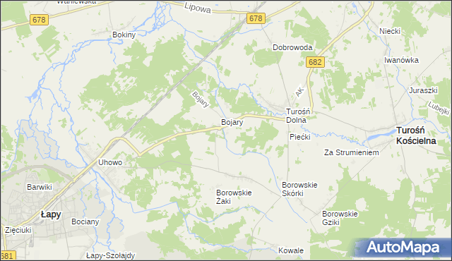 mapa Stoczki gmina Turośń Kościelna, Stoczki gmina Turośń Kościelna na mapie Targeo