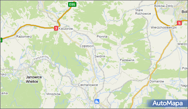 mapa Świdnik gmina Marciszów, Świdnik gmina Marciszów na mapie Targeo