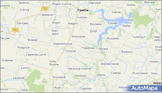mapa Trzeszków, Trzeszków na mapie Targeo