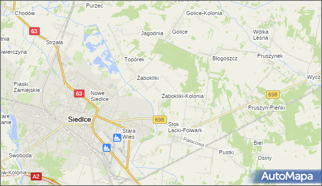 mapa Żabokliki-Kolonia, Żabokliki-Kolonia na mapie Targeo