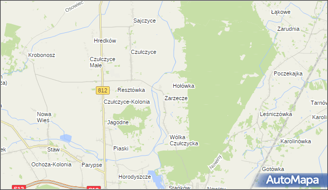 mapa Zarzecze gmina Chełm, Zarzecze gmina Chełm na mapie Targeo