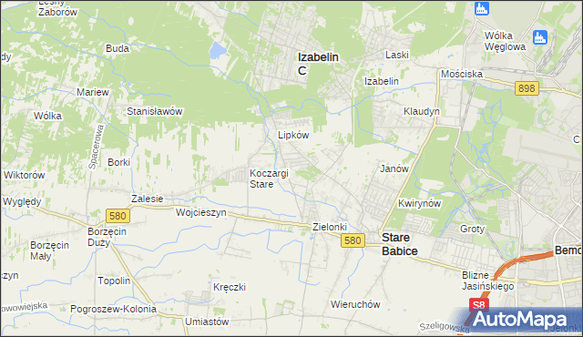 mapa Zielonki-Wieś, Zielonki-Wieś na mapie Targeo