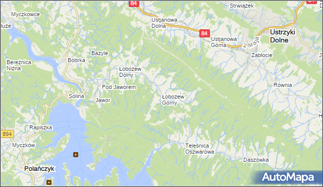 mapa Łobozew Górny, Łobozew Górny na mapie Targeo