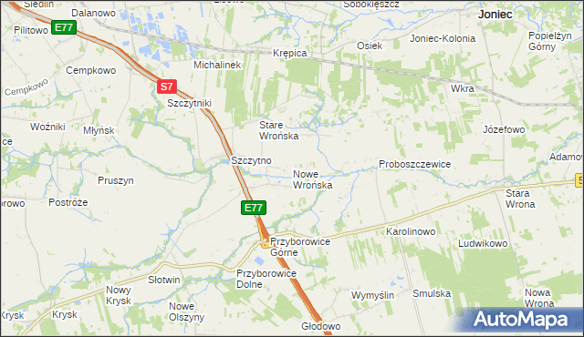 mapa Nowe Wrońska, Nowe Wrońska na mapie Targeo