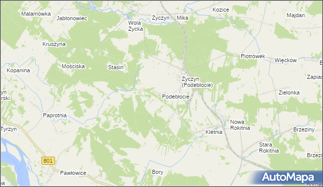 mapa Podebłocie, Podebłocie na mapie Targeo