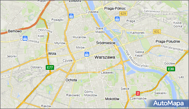 mapa Warszawy, Warszawa na mapie Targeo