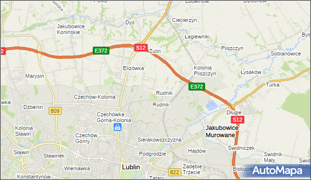 mapa Rudnik gmina Wólka, Rudnik gmina Wólka na mapie Targeo