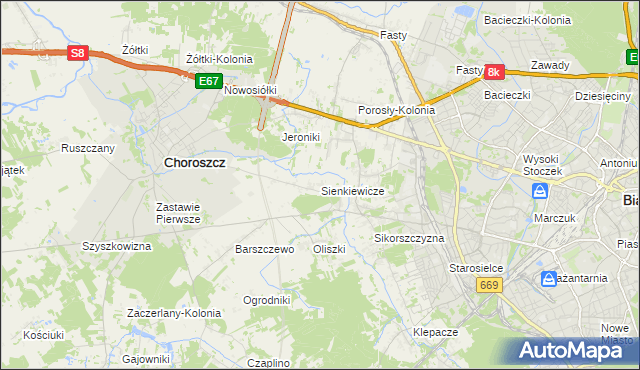 mapa Sienkiewicze, Sienkiewicze na mapie Targeo