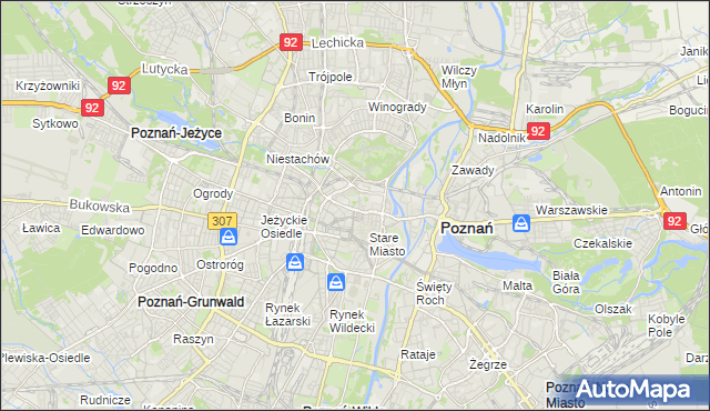 mapa Święty Wojciech gmina Poznań, Święty Wojciech gmina Poznań na mapie Targeo