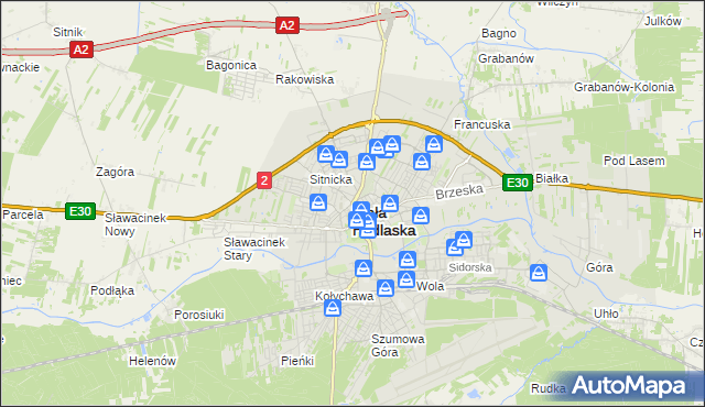 mapa Białej Podlaskiej, Biała Podlaska na mapie Targeo
