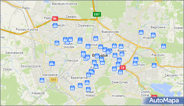 mapa Białegostoku, Białystok na mapie Targeo