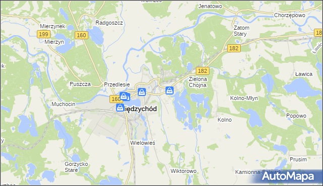 mapa Bielsko gmina Międzychód, Bielsko gmina Międzychód na mapie Targeo