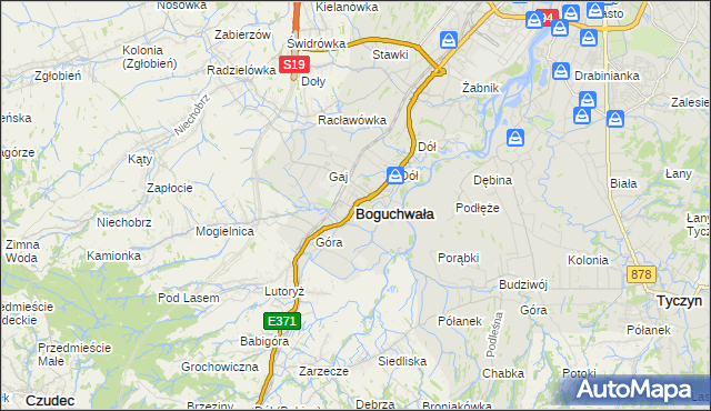 mapa Boguchwała powiat rzeszowski, Boguchwała powiat rzeszowski na mapie Targeo