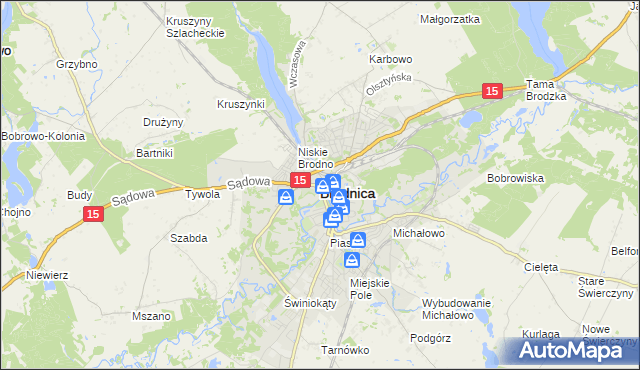 mapa Brodnica, Brodnica na mapie Targeo