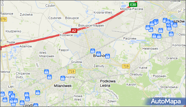 mapa Brwinów, Brwinów na mapie Targeo
