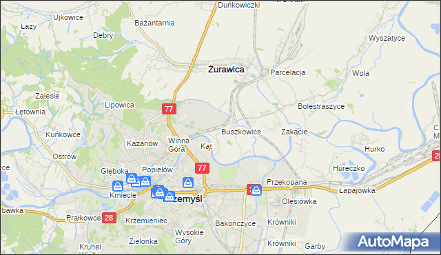 mapa Buszkowice gmina Żurawica, Buszkowice gmina Żurawica na mapie Targeo