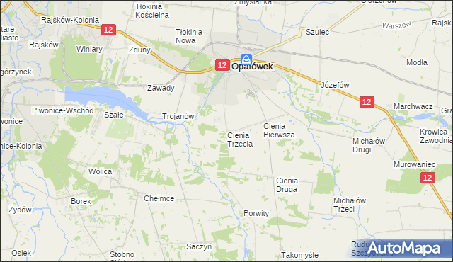 mapa Cienia Trzecia, Cienia Trzecia na mapie Targeo