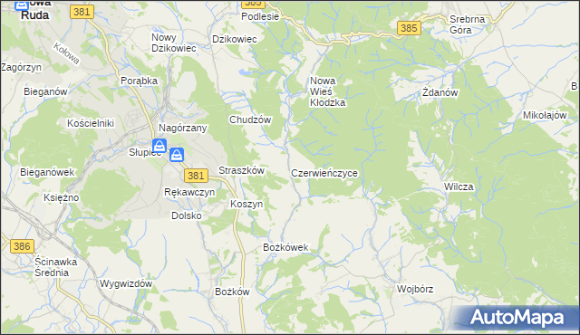 mapa Czerwieńczyce, Czerwieńczyce na mapie Targeo