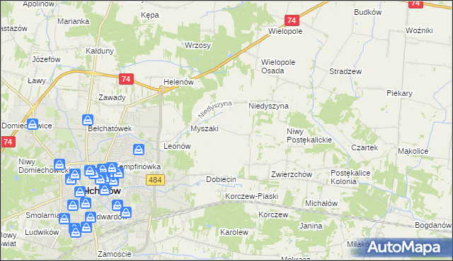mapa Dobiecin-Kolonia, Dobiecin-Kolonia na mapie Targeo