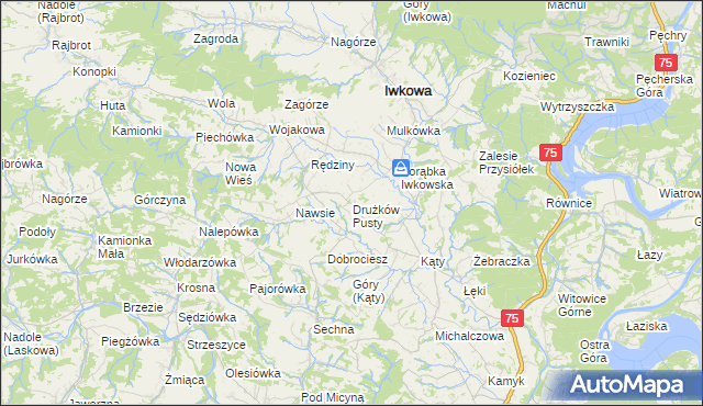 mapa Drużków Pusty, Drużków Pusty na mapie Targeo