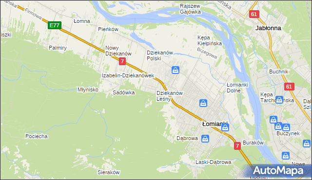 mapa Dziekanów Leśny, Dziekanów Leśny na mapie Targeo