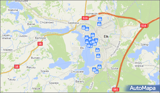 mapa Ełk powiat ełcki, Ełk powiat ełcki na mapie Targeo