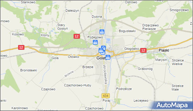 mapa Gostyń, Gostyń na mapie Targeo