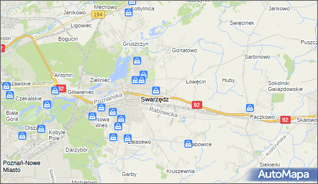 mapa Jasin gmina Swarzędz, Jasin gmina Swarzędz na mapie Targeo