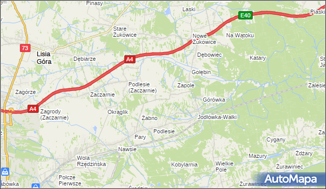 mapa Jodłówka gmina Tarnów, Jodłówka gmina Tarnów na mapie Targeo