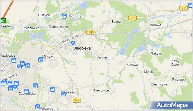 mapa Kamień gmina Długołęka, Kamień gmina Długołęka na mapie Targeo