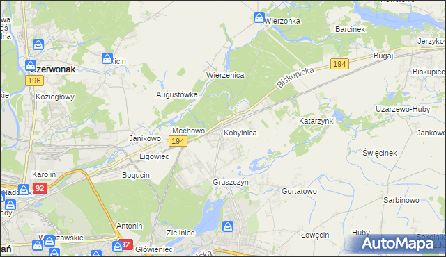 mapa Kobylnica gmina Swarzędz, Kobylnica gmina Swarzędz na mapie Targeo