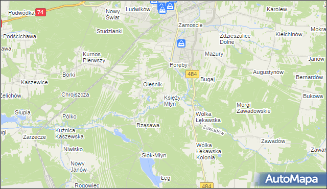 mapa Księży Młyn, Księży Młyn na mapie Targeo